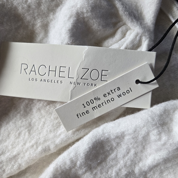 Rachel Zoe Girls NWT White 100% Extrafine Merino Wool Puff Sleeve Sweater M - Picture 9 of 9